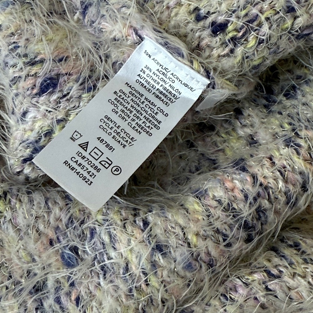 Lou & Grey Eyelash Knit Sweater XL Multi Color Marled Fuzzy Pullover - Picture 5 of 13